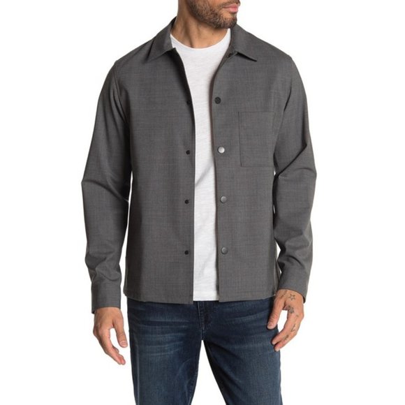 Theory Rye Wool Blend Overshirt Jacket - Picture 1 of 6